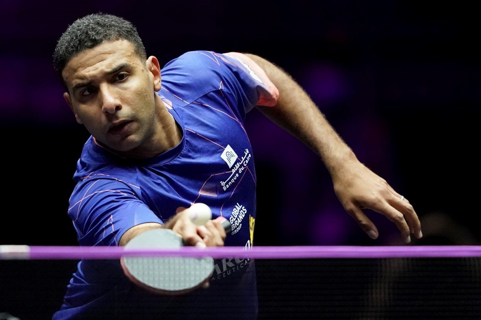 Under Sommer-OL 2020 i Tokyo som ble arrangert i 2021, ble Omar Assar fra Egypt utslått i kvartfinalen i singel. Foto: WTT