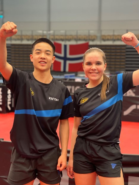 NM-gull til Elsa Sander Bornø og Khai Noah Lam fra Fokus BTK i Mixed double. Foto: NBTF