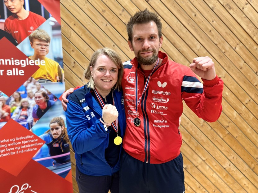 NM-gull til Joachim Sørensen og Stine Haga i Mix Double 35