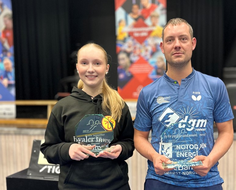 Susanne Flor Wilhelmsen og Piotr Chodorski er årets lagspillere i Stiga-ligaen