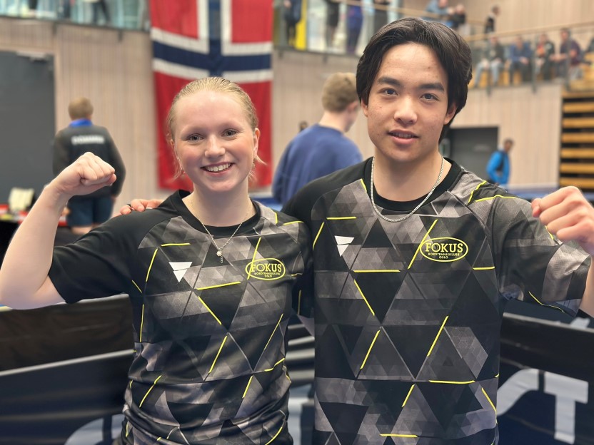 Christine Kalvatn og Khai Noah Lam vant junior mix double og ble norgesmestere